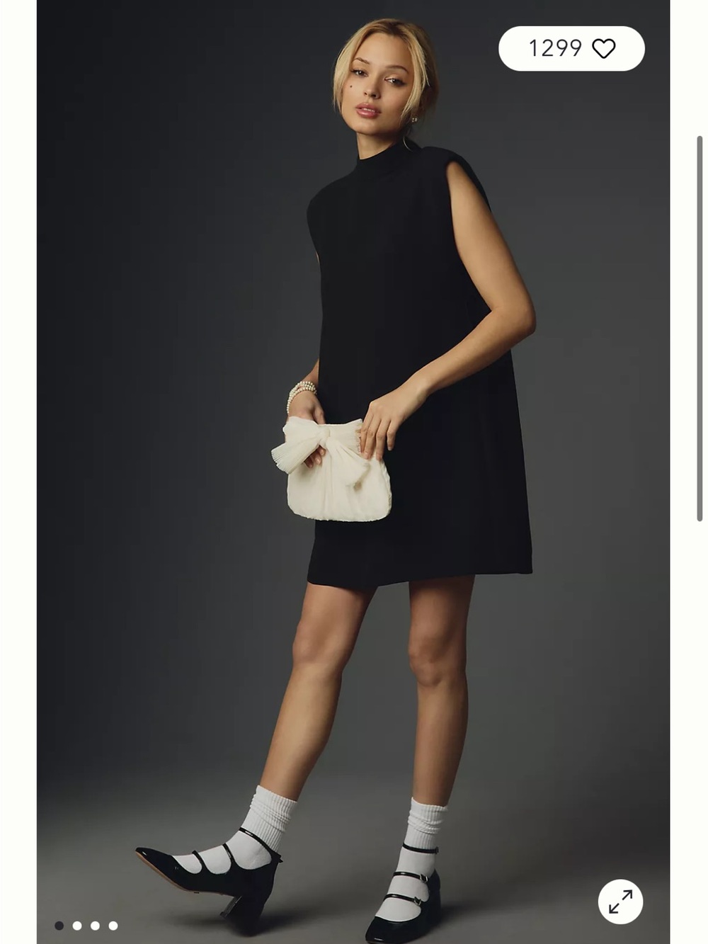 English Factory Sleeveless Mock-Neck Mini Dress Black Size medium NWT